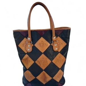 Chic Patchwork Leather Tote Bag